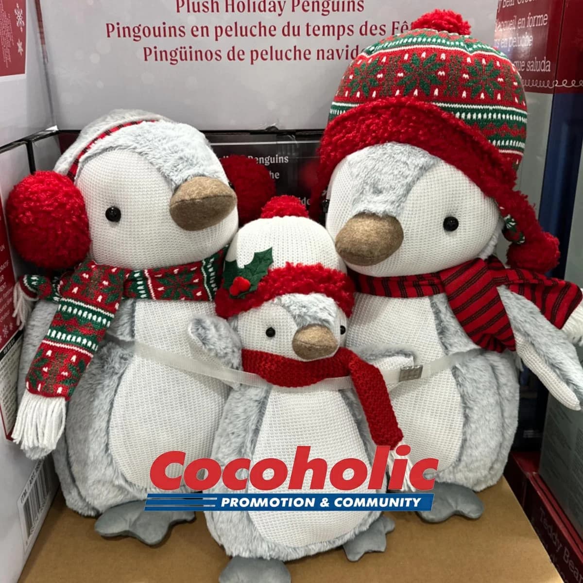 크리스마스 장식 펭권 인형 3개_1세트