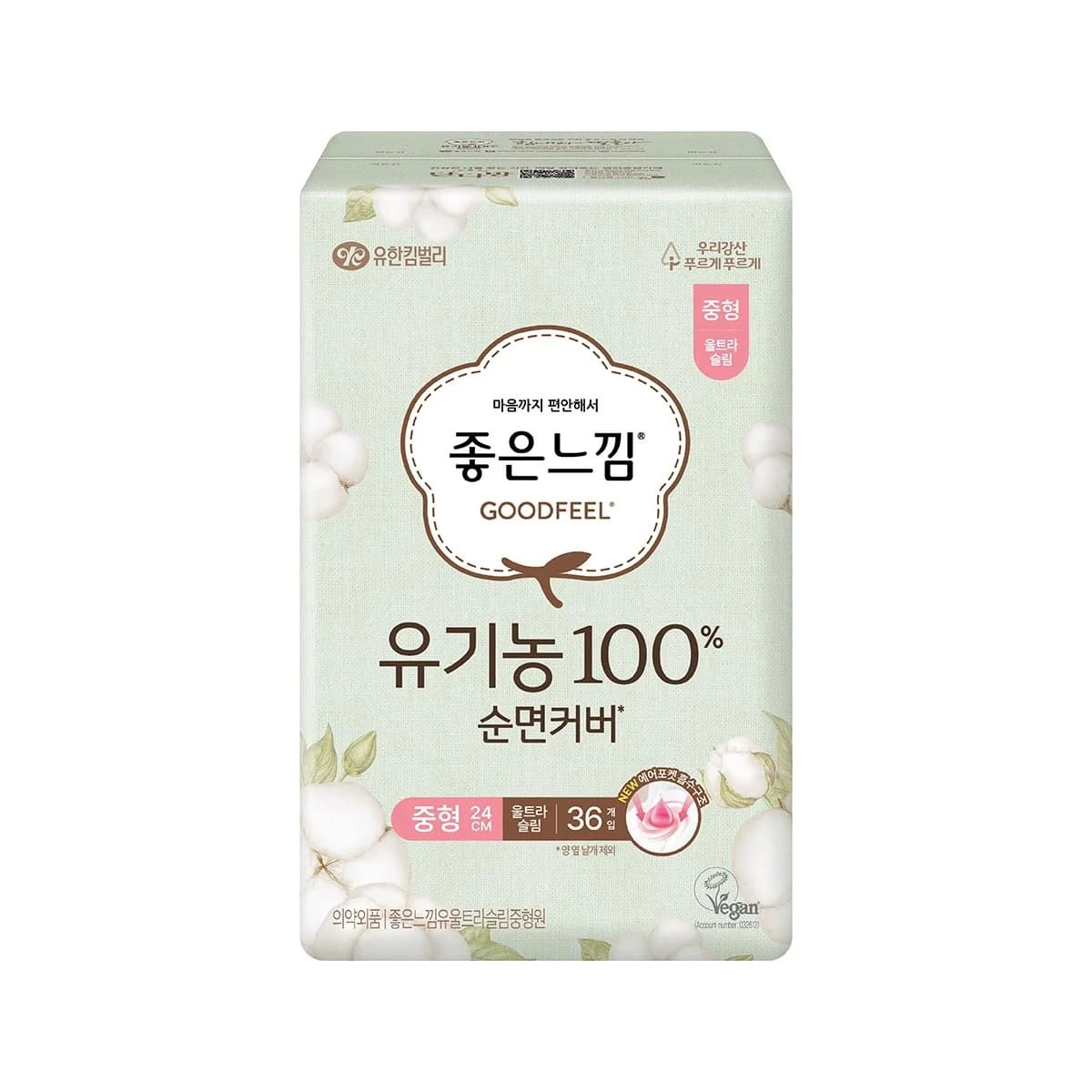 GOODFEEL 좋은느낌 유기농순면울트라슬림 중형 72개