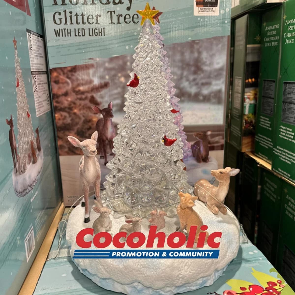 크리스마스 자익 LED 글리터 트리 높이 35CM