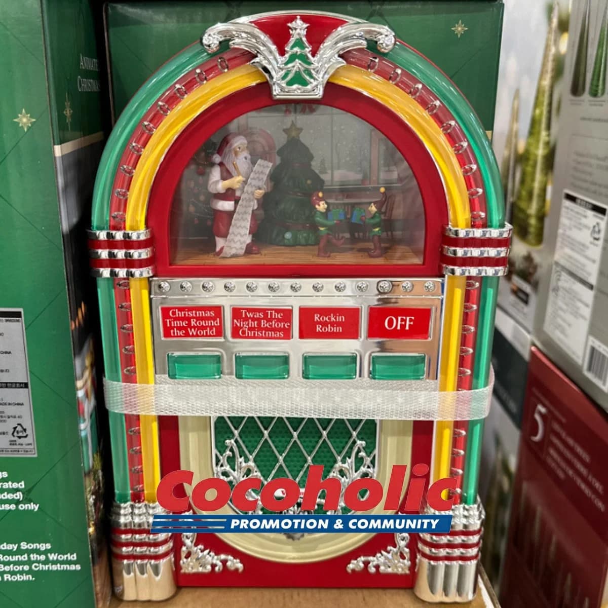 크리스마스 장식 레트로 주크박스 높이 30CM