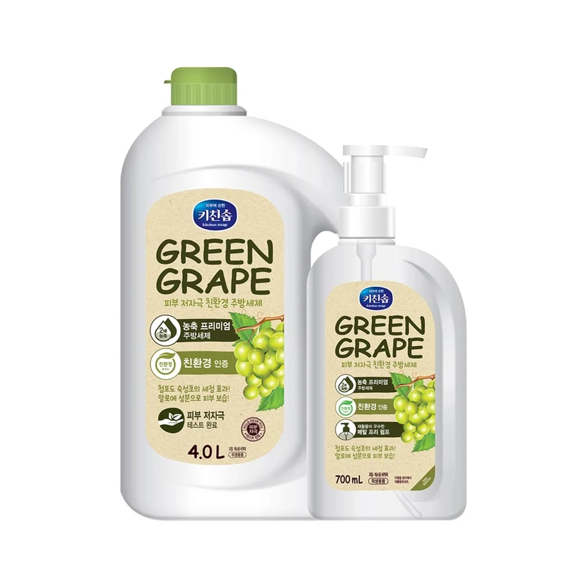 키친솝 주방세제 포도숙성초 4.0L+ 700ML