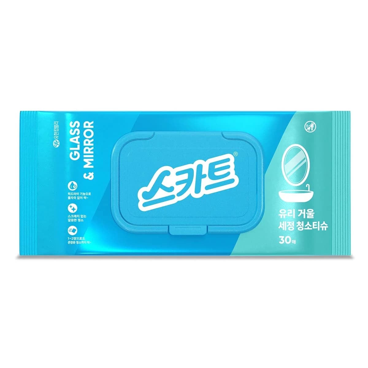 스카트 유리거울 세정티슈 30매 X 8