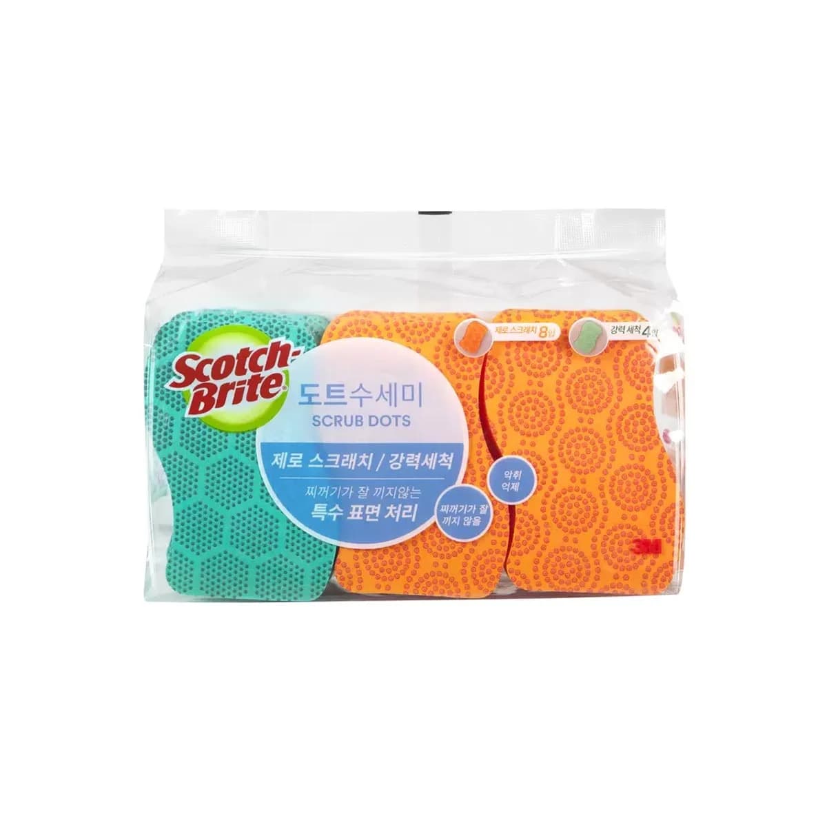 스카치브라이트 다용도 도트 수세미 12개
