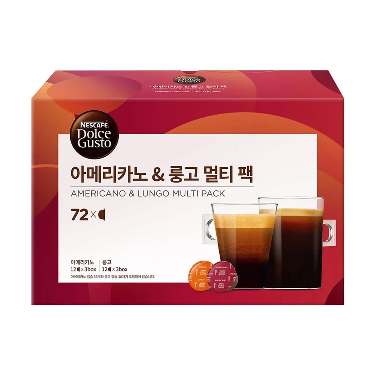 네스카페 NESCAFE 돌체구스토 캡슐 72P 아메리카노 / 룽고