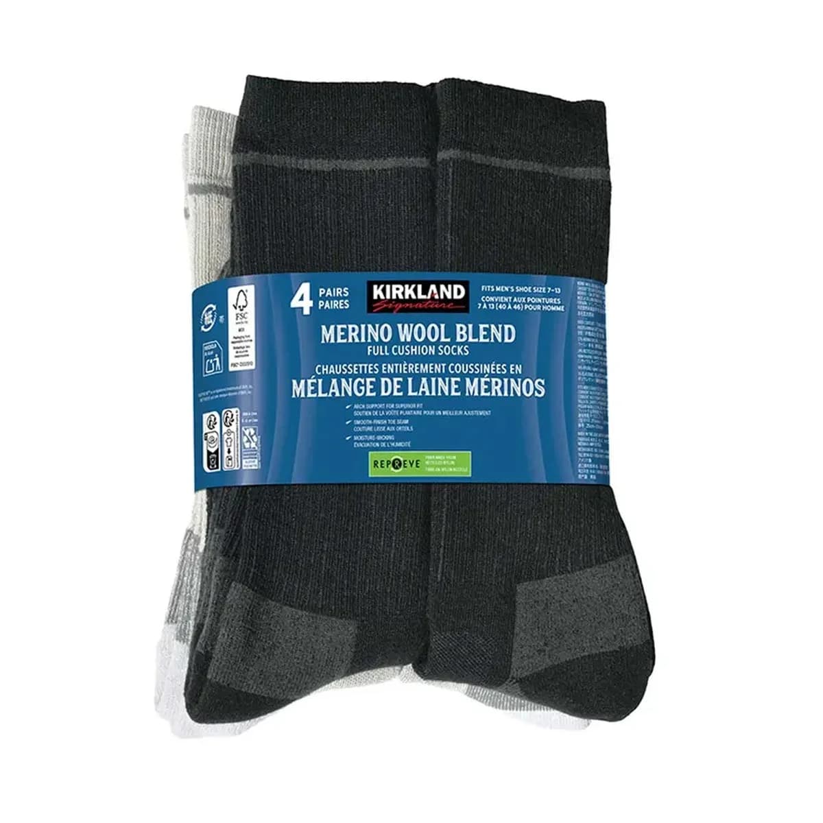 커클랜드시그니춰 KIRKLAND SIGNATURE 남성 울양말 4족 7-13 US SIZE