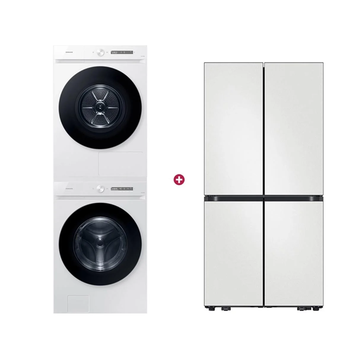 삼성전자 비스포크 세탁기/건조기/냉장고 패키지 세트 (21kg, 17kg, 901L)