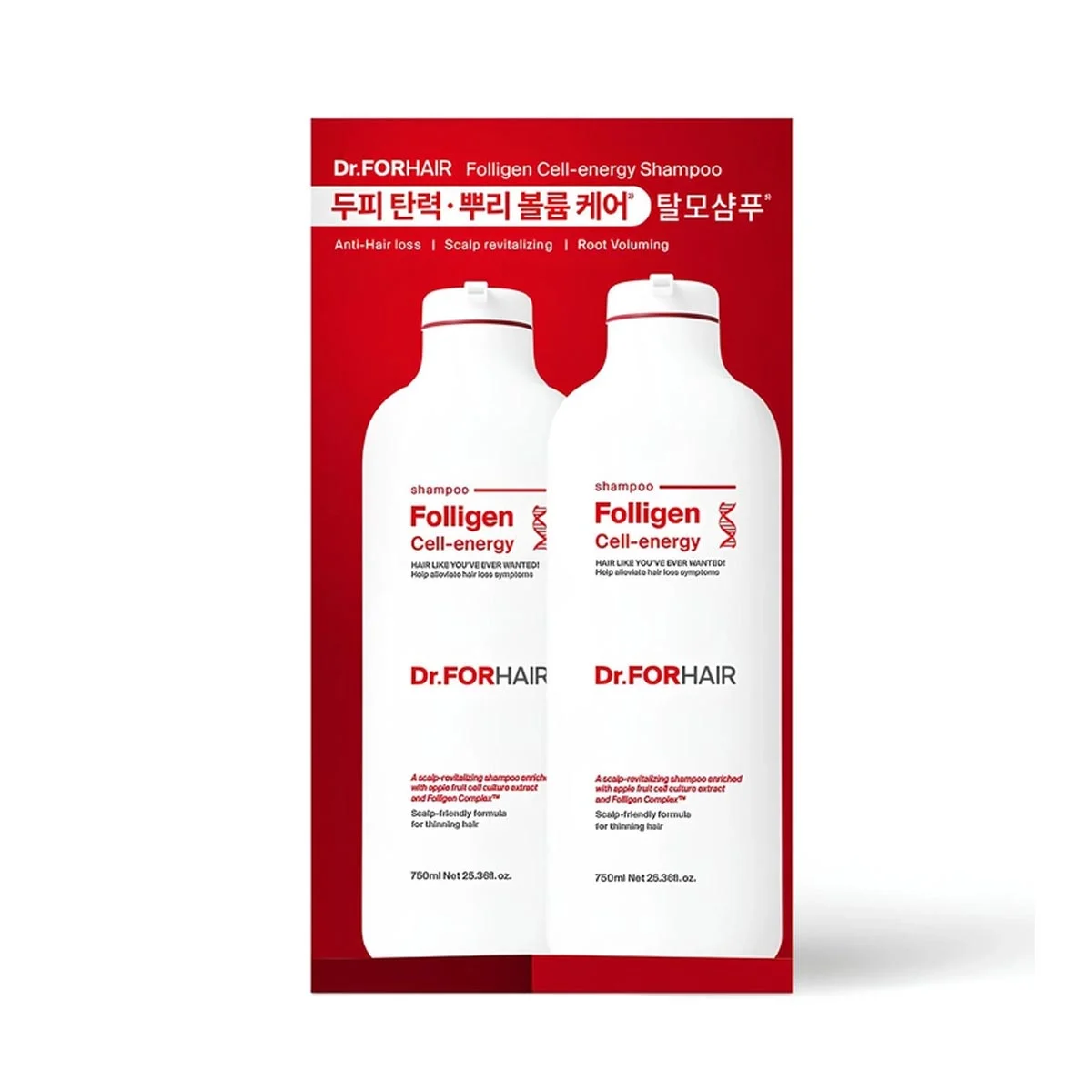 닥터포헤어 DR.FOR HAIR 셀에너지 샴푸 750ML X 2 + 100ML X 2