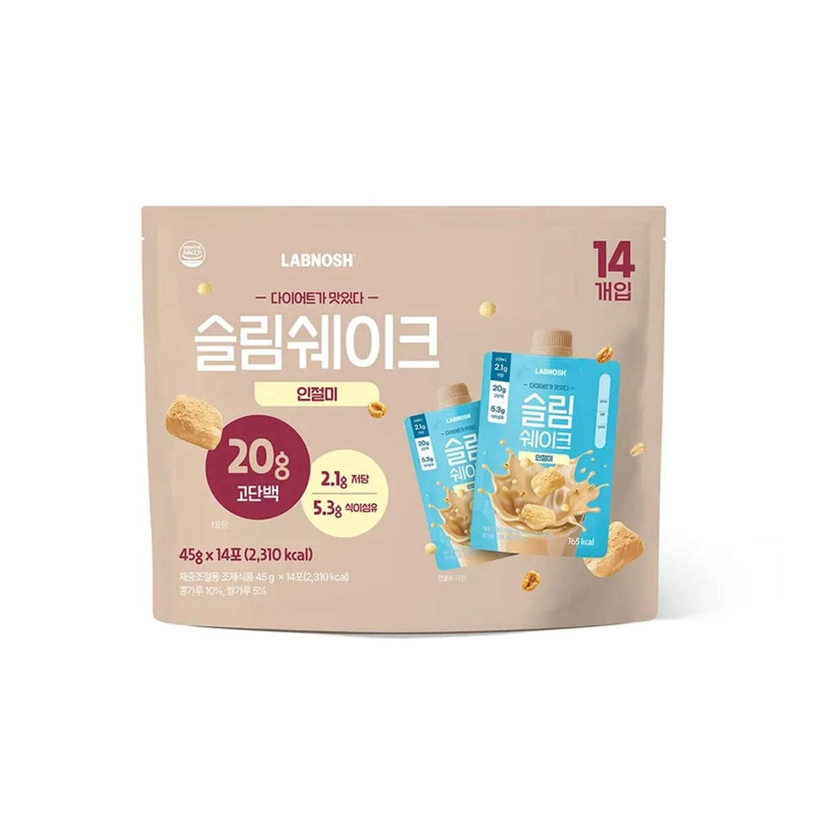 랩노쉬 LABNOSH 슬림 쉐이크 인절미맛 45G X 14개