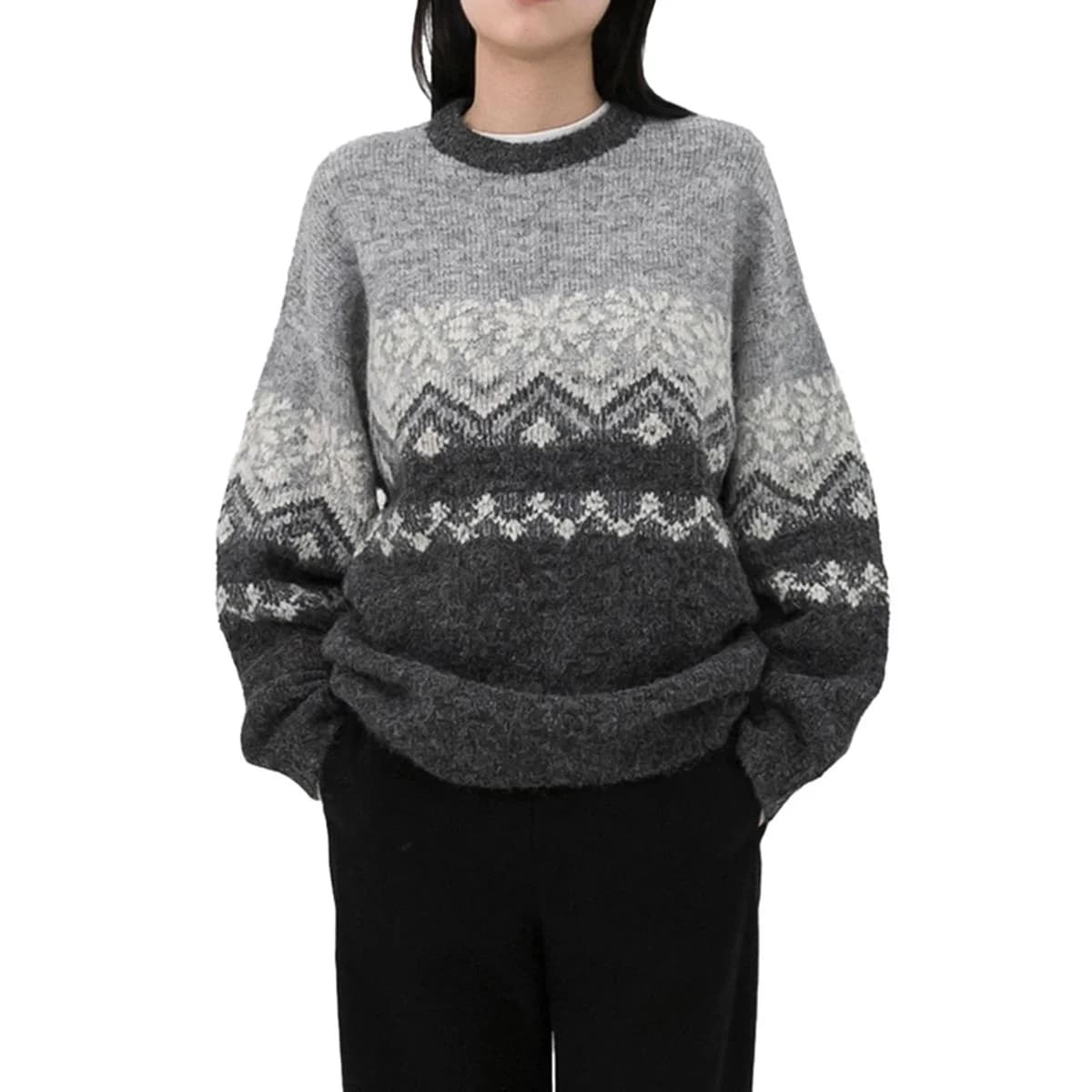 르샵 LESHOP 여성 오버핏 스웨터 S/M, M/L ASIAN SIZE